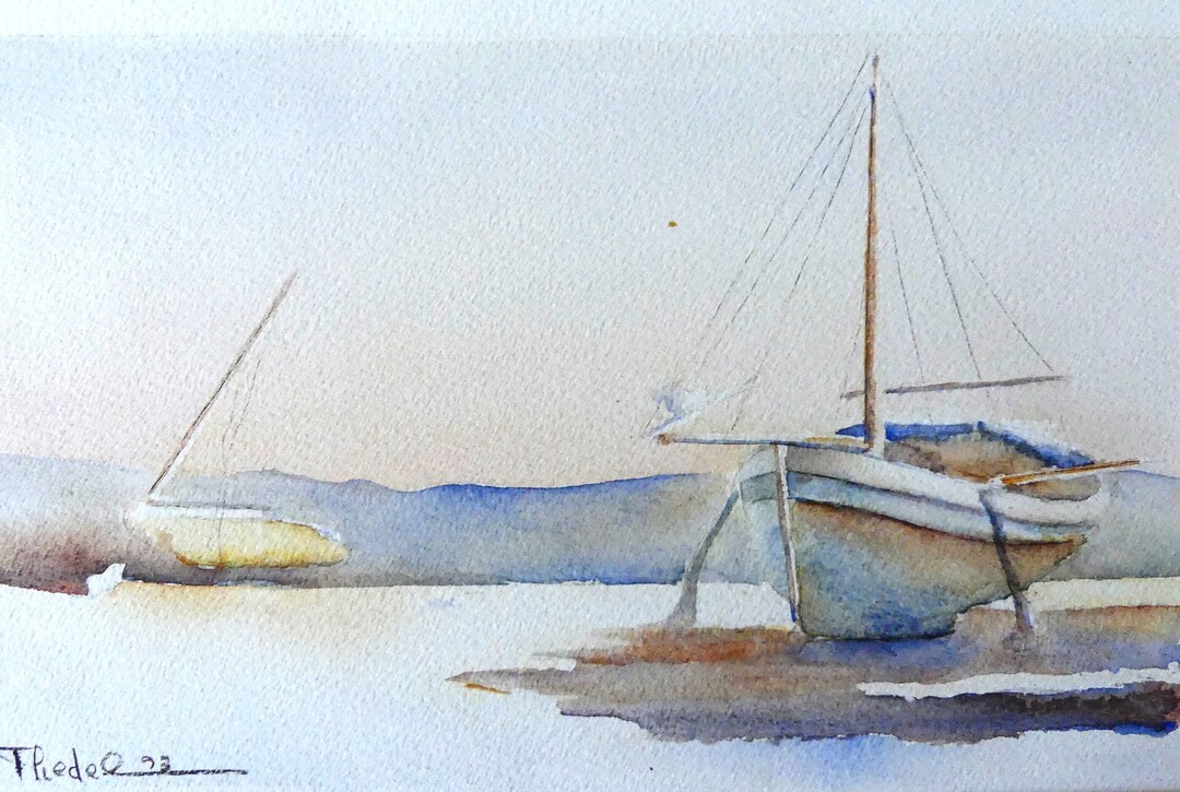 aquarelle-originale-marine-peinte-sur-le-motif-bateau-en-cale-s-che
