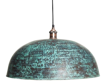 Sandia Verde - patinated lamp from Mexico - pure copper 60 cm x 20 cm