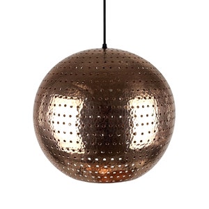 Luminous copper globe lamp from Mexico - 40 x 37 cm - Bola L