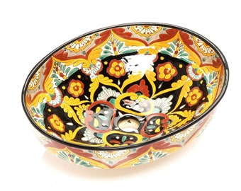 Talavera ceramic sink, ceramic handpainted colorful washbasin vessel sink from Mexico - Belinda