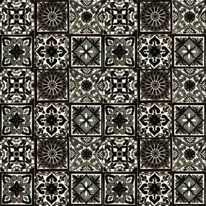 Mexica tiles Hand painted  ceramic patchwork set of 30 tiles 10.5 cm x 10.5 cm - Ferran