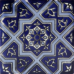 Mexican Ceramic Tiles Talavera, Single design tiles set of 30 tiles 10.5 cm x 10.5 cm - Ramona