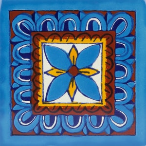 Ceramic tiles Talavera from Mexico 30 tiles 10,5 cm x 10,5 cm - Chico