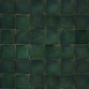 Talavera plain colour ceramic tiles from Mexico - 10, 30, 90 pieces Verde Brillante - 10,5 cm x 10,5 cm