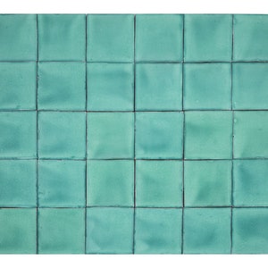 Talavera single - colour tile from Mexico - 10, 30, 90 single - colour ceramic tiles - 10,5 x 10,5 cm - Verde Cana Deslavado