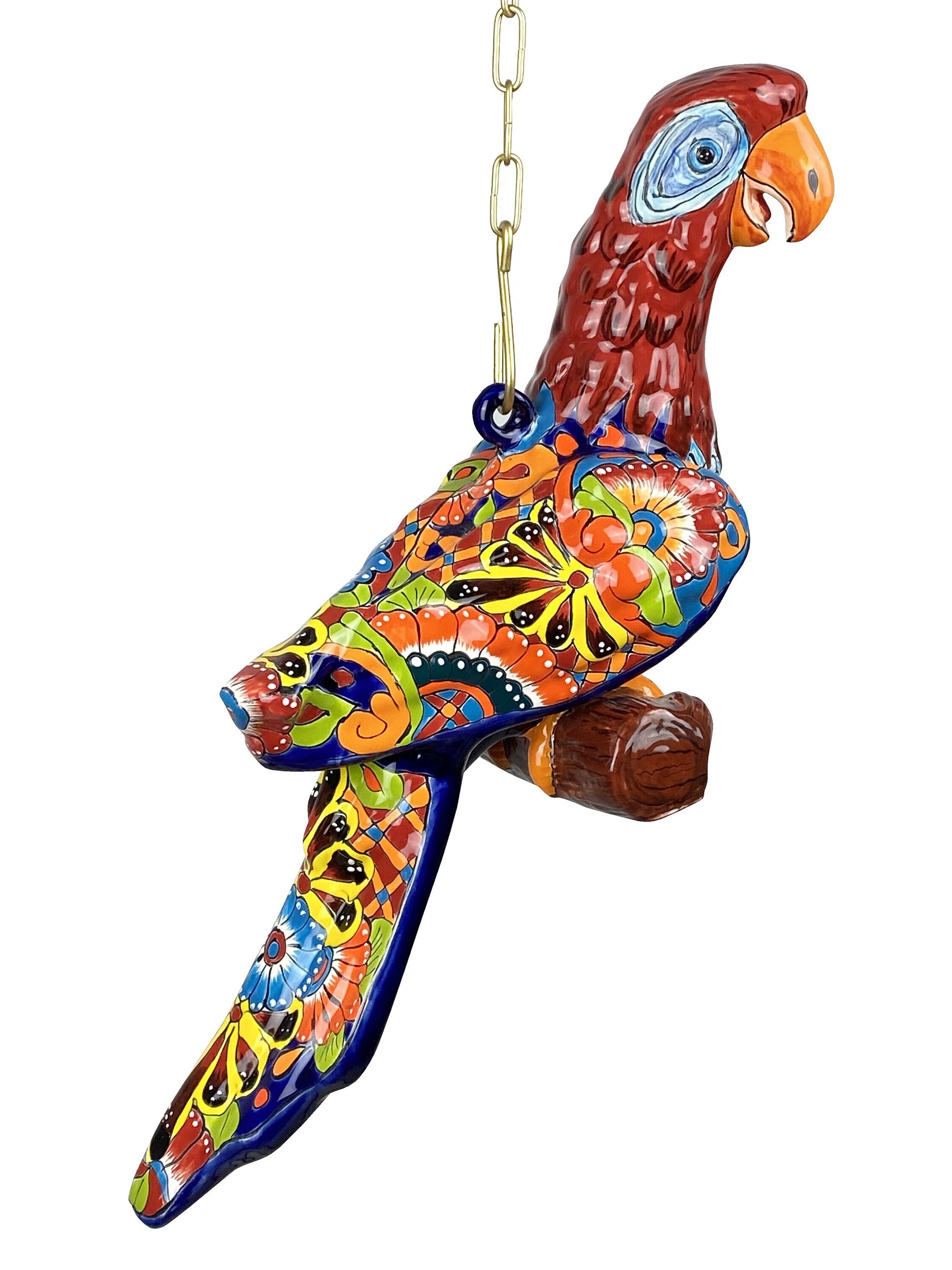 Ceramic parrot figurine mexican decoration - Guacamaya -  23 x 17 x 60 cm