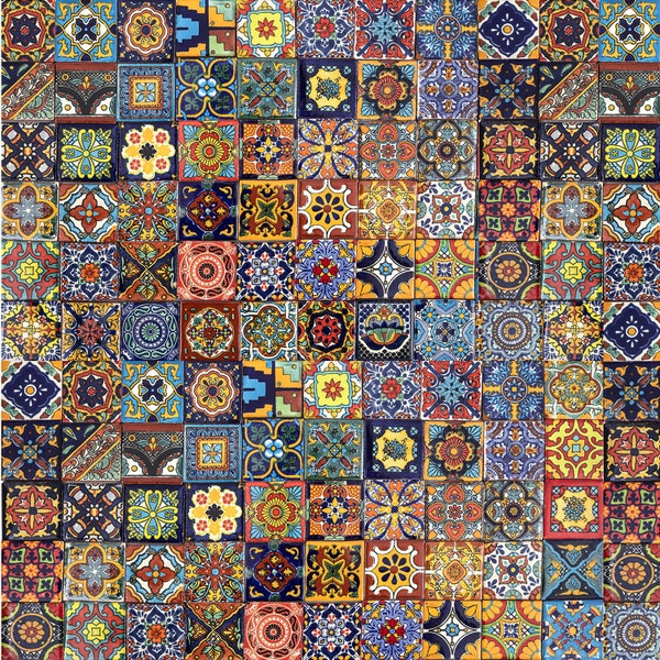 Carreau mexicain talavera coloré - Patchwork peint à la main ensemble de 120 carreaux 5x5 cm - Vivo