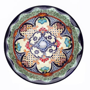 Green ceramic sink from Mexico - Juanetta - 43 cm x 13 cm