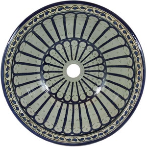Musila  - hand-painted drop in Moroccan washbasin 40 cm x 16 cm