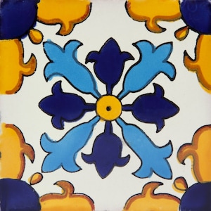 Mexican Tiles Juanlu - colourful pattern, set of 30 tiles 10.5 cm x 10.5 cm, Single design tiles