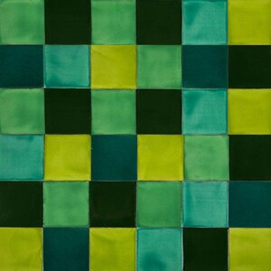 Mexican ceramic wall tiles 10x10 - Verta by Cerames - Green patchwork of single-color tiles - 30 pcs