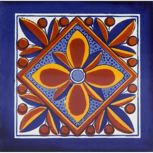 Fuego - Talavera Ceramic Tiles - Mexican Tiles - 30 tiles in the box 10.5 cm x 10.5 cm