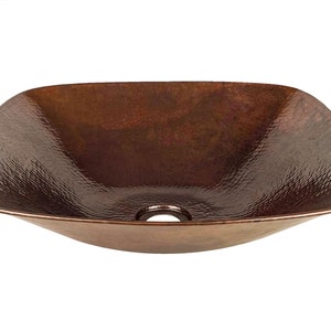 Countertop copper washbasin from Mexico 40 x 40 x 12 cm - Eva