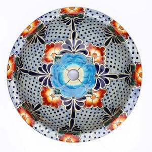 Sink vanity drop in washbasin from Mexico - Floresa - 43 cm x 13 cm