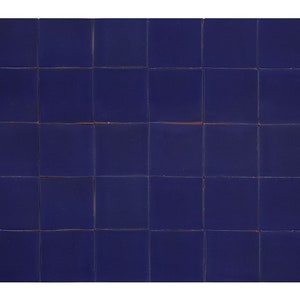 Cobalt ceramic monocolour tiles from Mexico - Azul Cobalto by Cerames -  Mexican ceramic wall mosaic tiles 10x10 cm