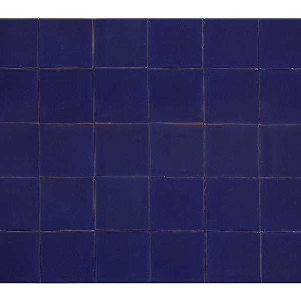 Azulejos de cerámica monocolor cobalto de México - 90 azulejos - 10,5 x 10,5 cm- Azul Cobalto