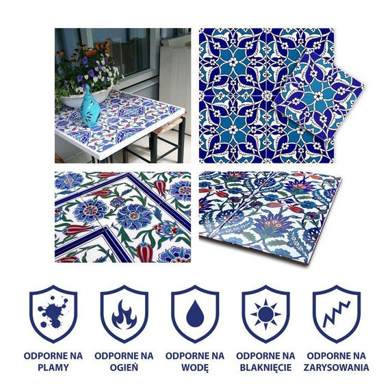 トルコ産セラミックタイル 20 x 20 cm、イズニック 12 枚パック