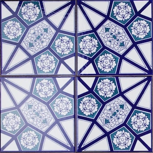 Ceramic wall tiles, Iznik tile, Turkish tiles Price for 1 box -  12 tiles 20 cm x 20 cm - 0,48m2 - Levent