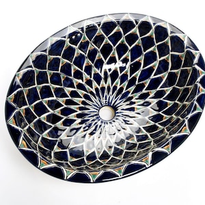 Ceramic sink from Mexico hand made talavera washbasin - Destina - 53 cm x 42,5 cm x 15 cm