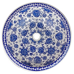 Ceramic sink for bathroom, hand made washbasin - Cevza - 48 cm x 13 cm