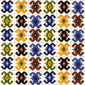 Hucul - mexican Talavera ceramic tiles - 30 pieces 10.5 cm x 10.5 cm