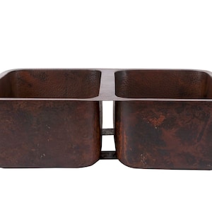 Kitchen copper  drop in sink, washbasin from Mexico - Paco - 86 cm x 56 cm x 23 cm