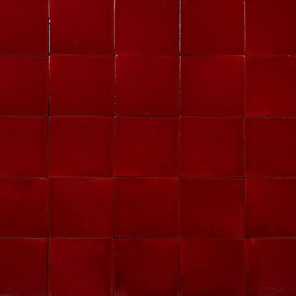 Piastrelle monocromatiche rosse Talavera dal Messico - 10, 30, 90 pezzi - Rosso Roja Cereza di Cerames - rivestimento in ceramica 10x10 cm per alzatina