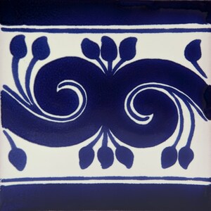 Mexican Tiles Edita - blue and white pattern, set of 30 tiles 10.5 cm x 10.5 cm, Single design tiles