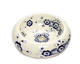 Sink from Mexico, Handmade round Vessel counter top sink 40 cm x 13,5 cm - Alonsa