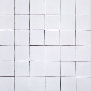 Plain colour Talavera ceramic tiles from Mexico - 90 pieces - Blanco Puro - 10,5 cm x 10,5 cm
