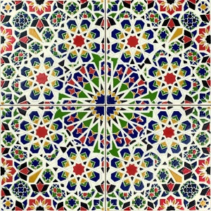 Moroccan ceramic tiles 20x20cm, 12 tiles in set (0,5m2) - Mattullah
