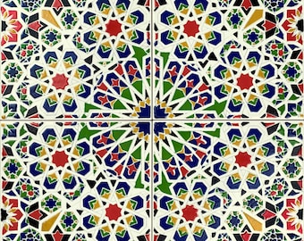 Moroccan ceramic tiles 20x20cm, 12 tiles in set (0,5m2) - Mattullah