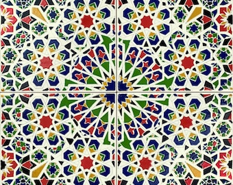 Carreaux de céramique marocaine 20x20cm, 12 carreaux en set (0,5m2) - Mattullah