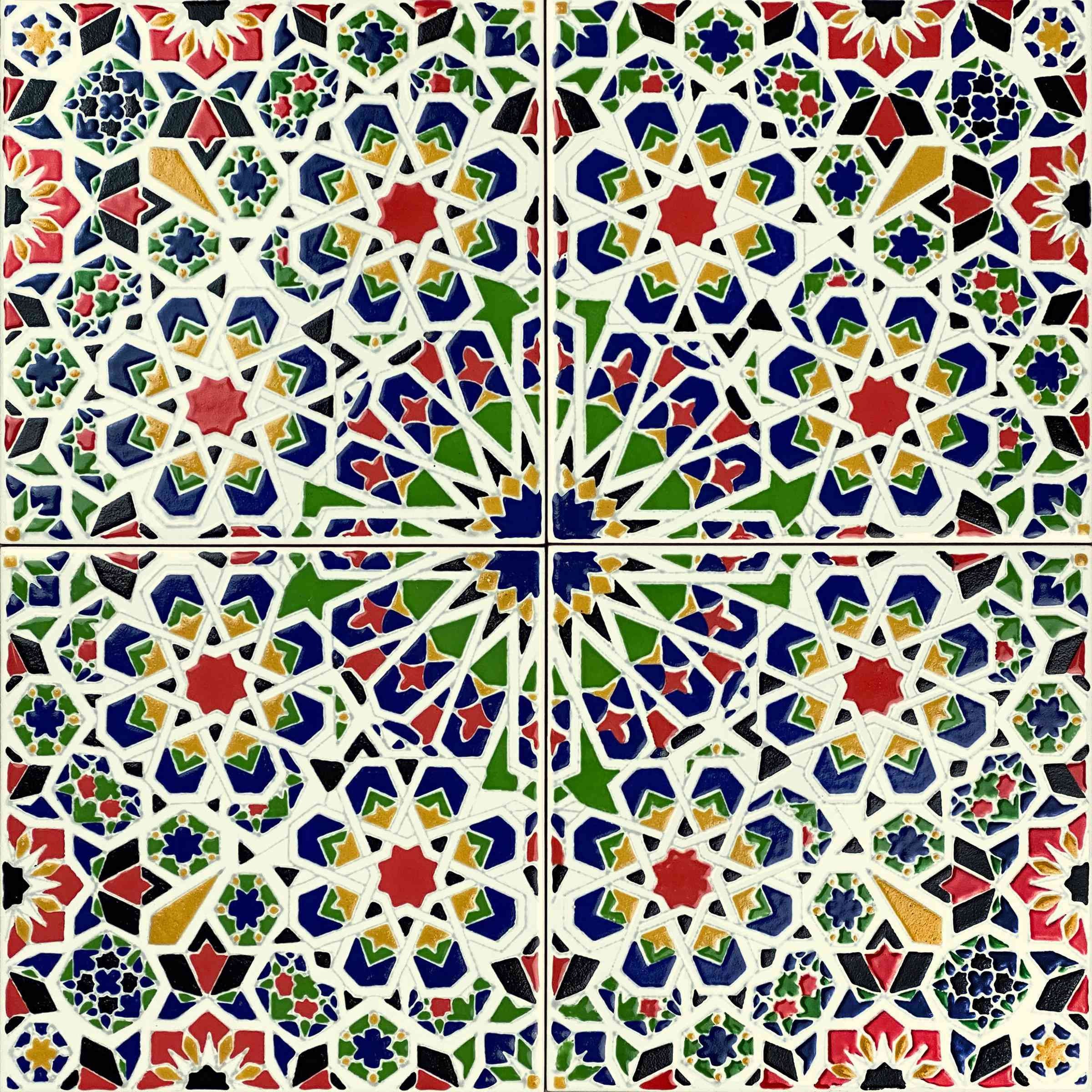 Moroccan Ceramic Tiles 20x20cm, 12 Tiles in Set 0,5m2 Mattullah - Etsy  Denmark