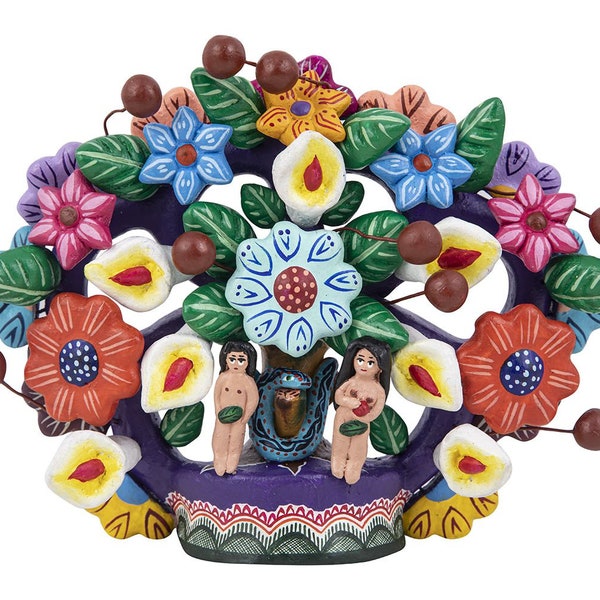 Figurine en céramique de l'arbre de vie du Mexique - Arbol boquilla - hauteur 14 x 18 cm