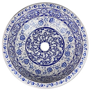 Ceramic hand-painted sink, handmade washbasin - 48 cm x 13 cm - Zuhal