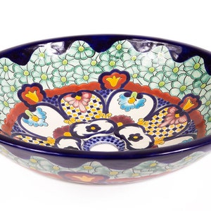 Mexican vessel  counter top ceramic sink talavera 44 cm x 13,5cm - Juanetta