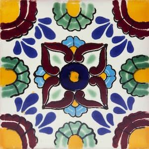 Mila - original Talavera tiles from Mexico - 30 pcs 10.5 cm x 10.5 cm