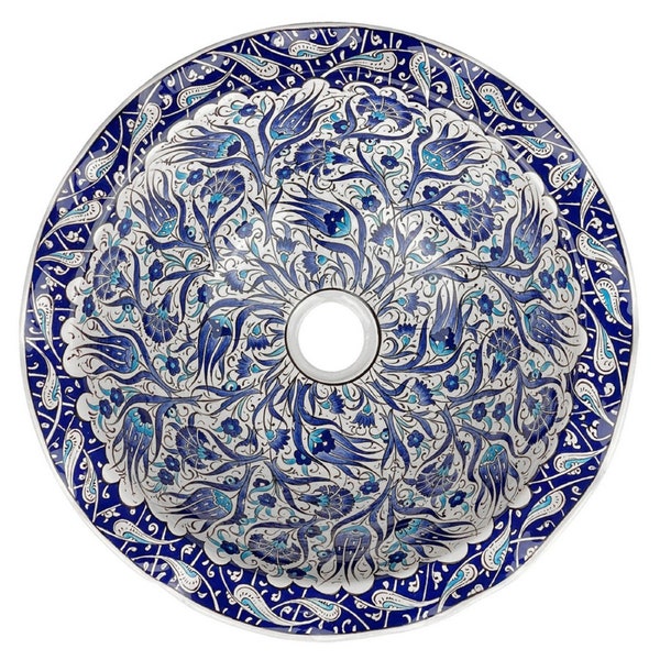 Évier de comptoir en céramique de Turquie - Ebru - 40 cm x 15 cm