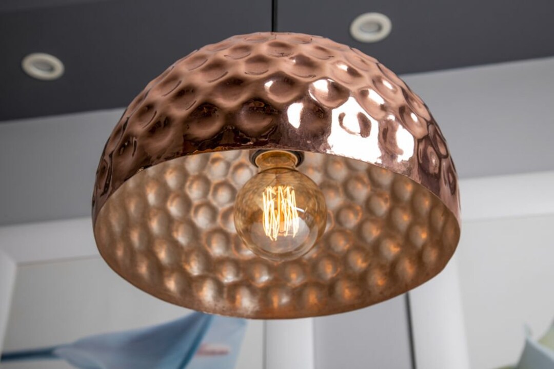 Hammered Copper Lamp Colmena Rose 28 X 19 Cm - Etsy