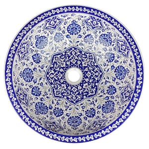 Ceramic hand painted sink from Turkey - Gece -  48 cm x 13 cm