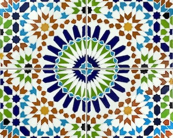Carreaux de céramique marocaine 20x20cm, 12 carreaux en set (0,5m2) - Fara