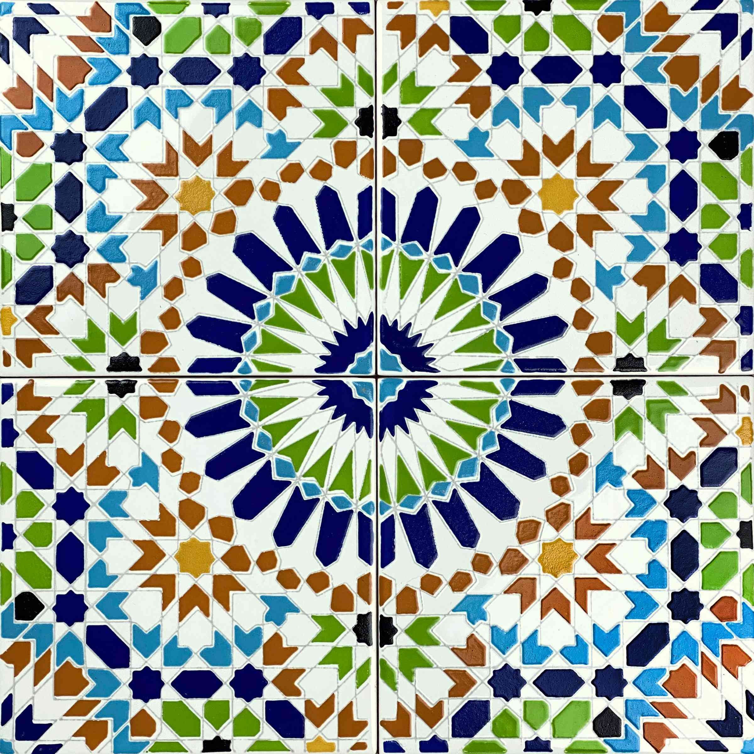 Moroccan ceramic tiles 20x20cm 12 tiles in set 05m2 Fara Etsy