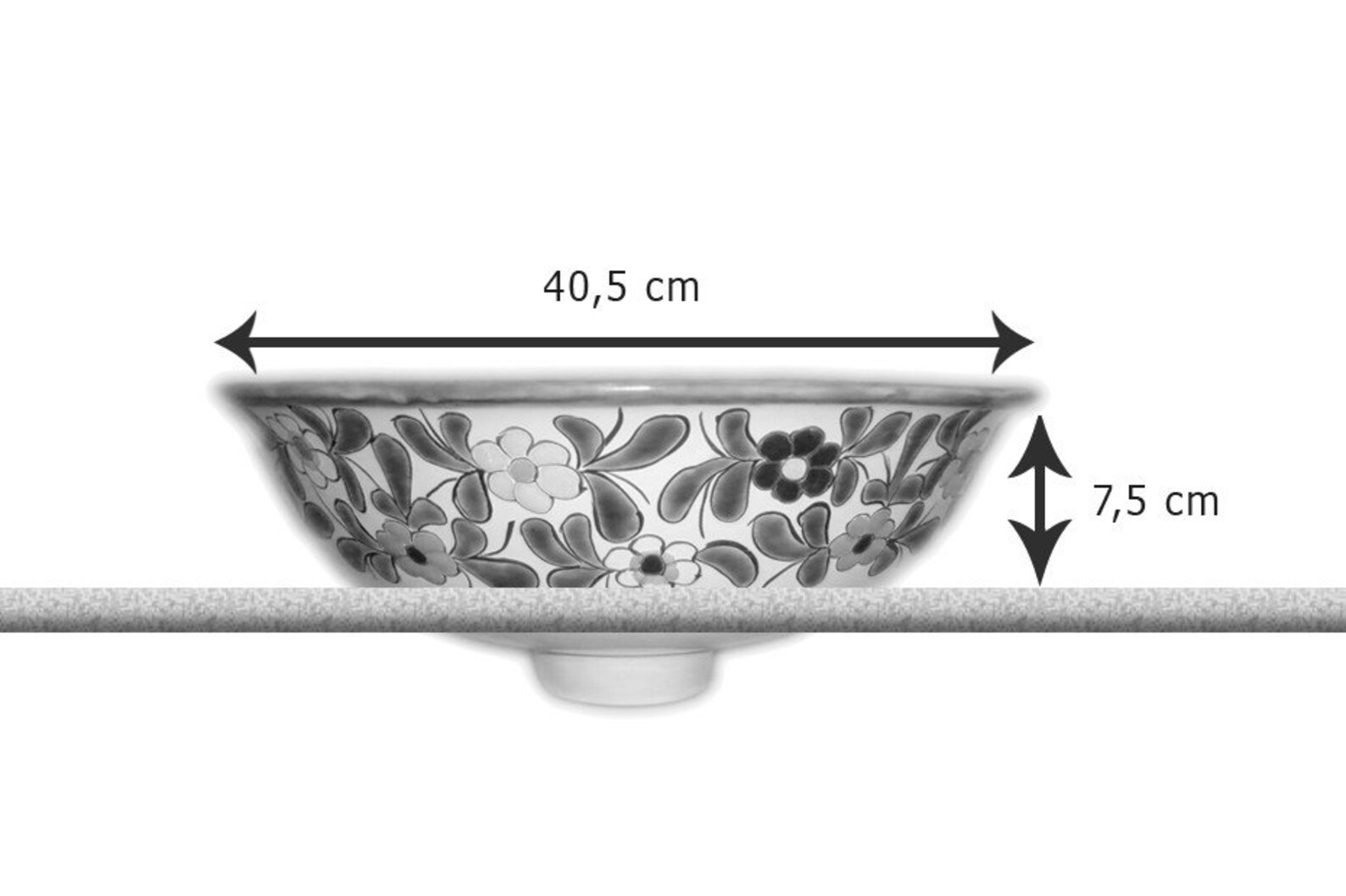 Ceramic Mexican Sink Round Counter Top Wash Basin Dark Blue Etsy