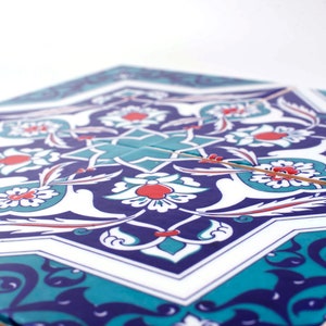 Iznik tiles Turkish tiles oriental decorative tiles, 12 patterned tiles 20 cm x 20 cm 0,48m2 Mehtap image 3