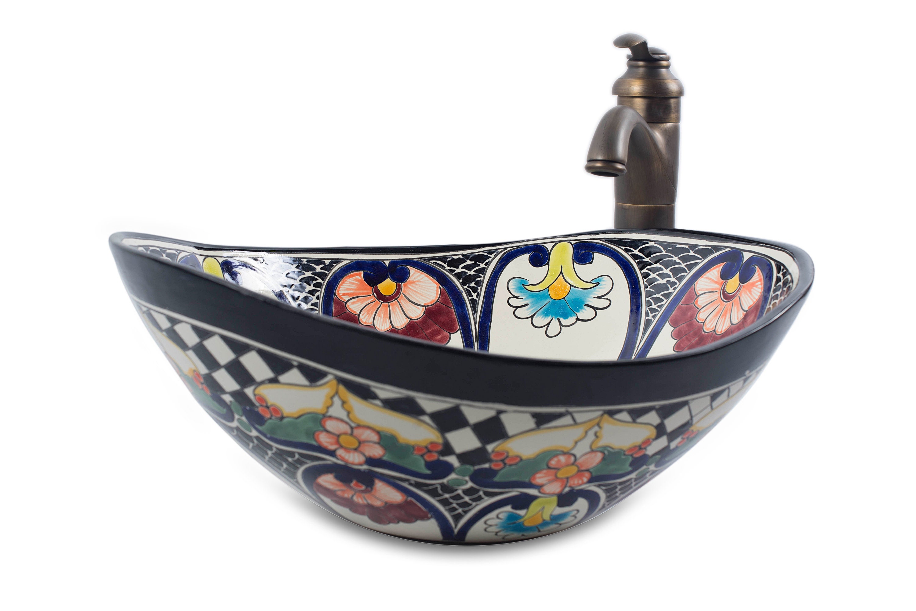 Ceramic Mexican Vessel Sink Talavera counter top sink Etsy