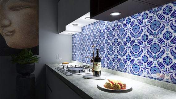 イズニックタイル トルコの壁タイル、1セットに12枚の模様タイル 20 cm