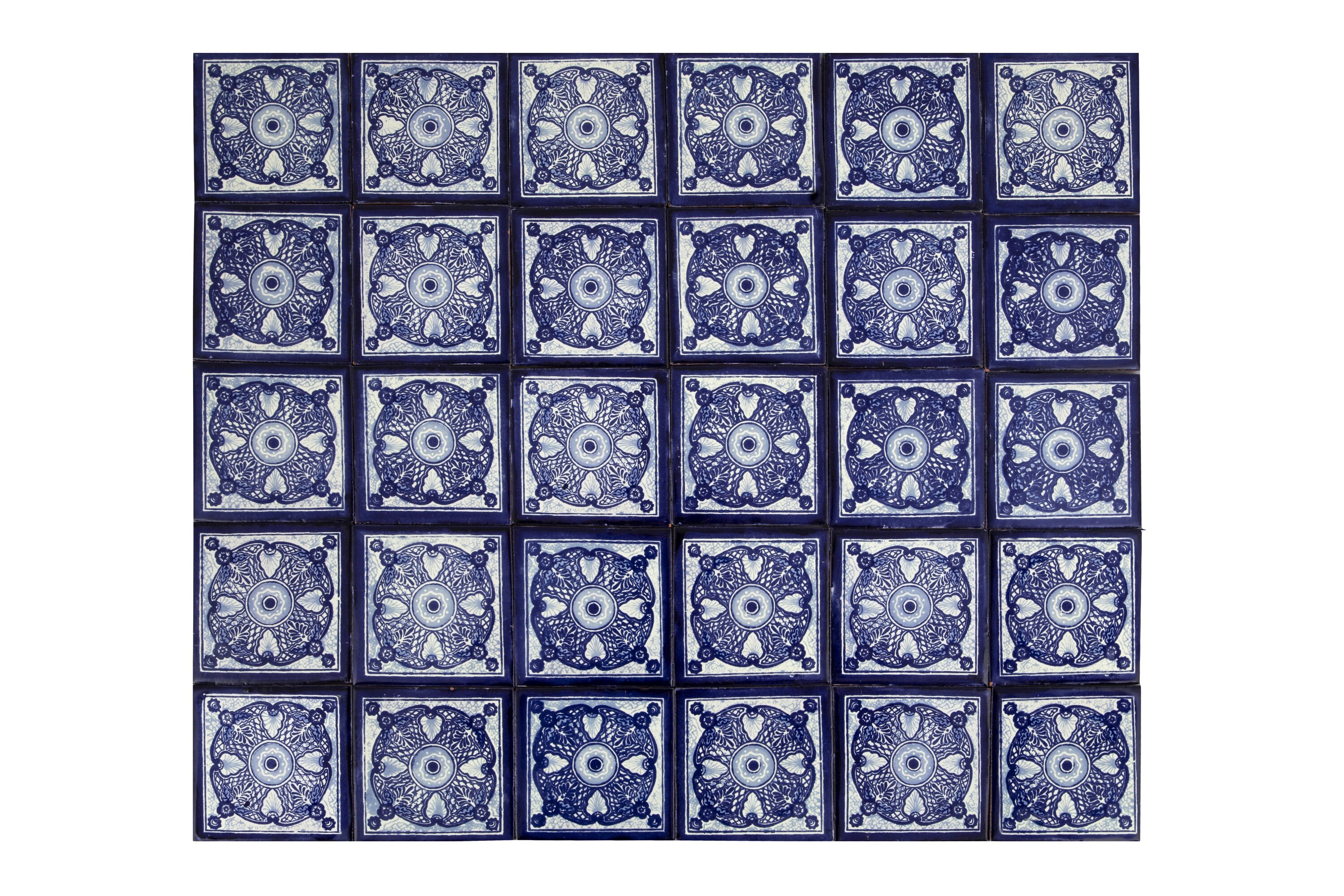 Carrelage Mural Mexicain Peint à La Main – 30 Pcs 10x10 Cm – Dosseret Cuisine