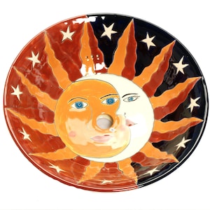 Chiquita - drop in talavera sink, ceramic handpainted colorful washbasin from Mexico vessel 40,5 cm x 15 cm