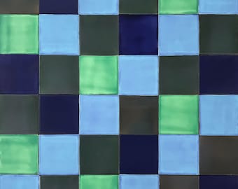 Patchwork of single-colour tiles from mexico - 90 pcs, 1 m2 - Malaquita